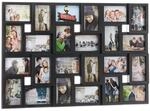 Relaxdays Bilderrahmen Collage Kunststoff Schwarz 24 Bilder 57 cm x 86 cm x 3 cm 1,7