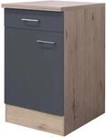 Flex-Well Exclusiv K&uuml;chen-Unterschrank Morena 50cm Basaltgrau-San Remo Eiche