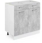 Vicco K&uuml;chenunterschrank R-Line Schubladenschrank f&uuml;r die K&uuml;che Beton 80 cm...