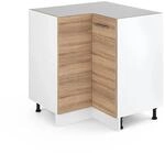Vicco Eckunterschrank R-Line K&uuml;chen Eckschrank Sonoma/Wei&szlig; 76 cm ohne Arbeitsplatte