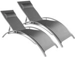 Tectake Aluminium 2Er Set Gartenliege Alina Textilene Gewebe 5 Fach Verstellbare