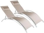 Tectake Aluminium 2Er Set Gartenliege Alina Textilene Gewebe 5 Fach Verstellbare