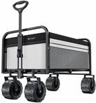 KESSER Bollerwagen Faltbar Breite Kunststoffreifen Tragkraft 150 kg Grau