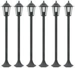 vidaXL Garten-Pollerleuchte 6 Stk E27 110 cm Aluminium Dunkelgr&uuml;n 44214