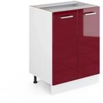 Vicco K&uuml;chenunterschrank R-Line Bordeaux Hochglanz/Wei&szlig; 60 cm ohne...