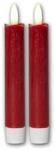Star Trading LED Stabkerzen Flamme 2er Set Rot 15x2cm