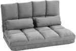 HOMCOM Bodenstuhl 2-in-1 mit R&uuml;ckenlehne 102 x 73 x 60 cm