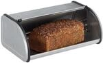 Relaxdays Brotkasten Edelstahl Silber Platzsparend 13,5 cm x 33,5 cm x 20,5 cm 0,9 kg