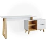 Vicco Schreibtisch Nautica Wei&szlig; 138 x 77 mit Schubladen XL Art Nr 35960