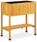 Relaxdays Hochbeet mit Ablage Holz Orange 80,5 cm x 74 cm x 38 cm