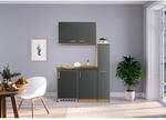 Respekta Minik&uuml;che MK130ESGOSC 130 cm Grau-Eiche S&auml;gerau Nachbildung