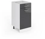 Vicco K&uuml;chenunterschrank R-Line Anthrazit Hochglanz/Wei&szlig; 40 cm ohne Arbeitsplatte