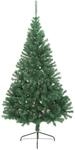 vidaXL K&uuml;nstlicher Halb-Weihnachtsbaum mit St&auml;nder Gr&uuml;n 180 cm PVC