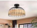 Eglo Deckenleuchte Anwick 1-flammig Schwarz-Natur E27 60 W