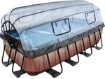 EXIT Wood Pool Braun 400x200x100cm m. Sandfilterpumpe u. Abdeckung