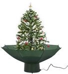 vidaXL Schneiender Weihnachtsbaum mit Schirmfu&szlig; Gr&uuml;n 75 cm 284331