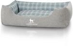 Knuffelwuff Hundebett Lennard Velours M-L 85 x 63cm Grau/Gr&uuml;n