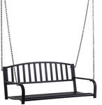 Outsunny H&auml;ngebank 2-Sitzer mit Ketten Schwarz 127 x 60 x 53 cm