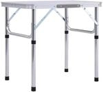 vidaXL Klappbarer Campingtisch Wei&szlig; Aluminium 60x45 cm 48178