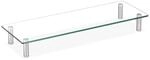 Relaxdays Bildschirmst&auml;nder Glas Transparent H&ouml;henverstellbar 70 cm x 24 cm 3,6 kg