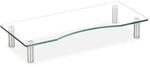 Relaxdays Bildschirmst&auml;nder Glas Transparent H&ouml;henverstellbar 56 cm x 24 cm 2,8 kg