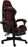 vidaXL Gaming-Stuhl mit Fu&szlig;st&uuml;tze Schwarz und Weinrot Kunstleder 20533