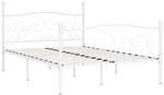 vidaXL Bettgestell mit Lattenrost Wei&szlig; Metall 160 x 200 cm Modell 1618220
