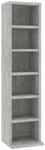 vidaXL CD-Schrank Betongrau 21x20x88 cm Holzwerkstoff 800355