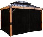 Sojag Pavillon Vorh&auml;nge Fontana 289 cm x 363 cm Schwarz