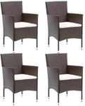 vidaXL Garten-Essst&uuml;hle 4 Stk Poly Rattan Braun 310565