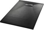 vidaXL Duschwanne SMC Schwarz 100x80 cm 144781