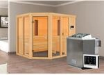 Karibu Infrarotkabine Anka mit Bio-Ofen ext. Stg.+ 2 Infrarotstrahler Natur