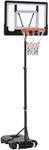 HOMCOM Basketballst&auml;nder Stahl PVC HDPE Schwarz 83B x 75T x 260H cm