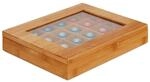 Relaxdays Kapselbox Bambus Natur mit 24 F&auml;chern 5,5 cm x 30 cm x 25 cm 800 g