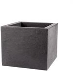BigDean Pflanzk&uuml;bel 39x39 cm Gro&szlig; Granitstein Optik in Anthrazit F&uuml;r Au&szlig;en