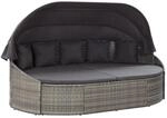 vidaXL Outdoor-Loungebett mit Dach Grau 46093