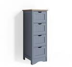 Vicco Badschrank Bianco Grau 30 x 81 cm