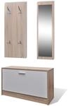 vidaXL Garderoben Flur 3-in-1 Schuhschrank Schuhkipper Spiegel 241246