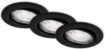 Brilo LED-Einbauleuchte Sten 3er-Set Matt-Schwarz