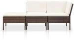 vidaXL 3-tlg Garten-Lounge-Set mit Auflagen Poly Rattan Braun Modell 10