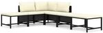 vidaXL 6-tlg Garten-Lounge-Set mit Kissen Poly Rattan Schwarz Modell 7