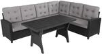 Tectake Rattan Lounge Catania F&uuml;r 6 Personen Widerstandsf&auml;hig 120 x 65 x 73 cm