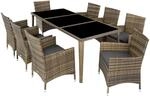 Tectake Aluminium Rattan Sitzgruppe Menorca Wetterfest und Uv Best&auml;ndig 2 Bezugssets