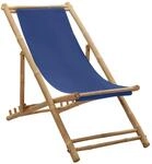 vidaXL Liegestuhl Bambus und Canvas Marineblau 313019