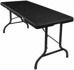 KESSER Klapptisch Aus Kunststoff In Rattanoptik 183 x 76 cm Schwarz