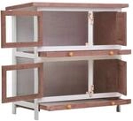 vidaXL Kaninchenstall 4 T&uuml;ren Braun Holz