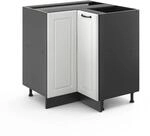 Vicco Eckunterschrank R-Line Wei&szlig; Landhaus/Anthrazit 76 cm ohne Arbeitsplatte