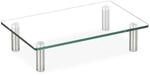 Relaxdays Bildschirmst&auml;nder Glas Transparent H&ouml;henverstellbar 38,5 cm x 24 cm 2,1