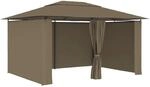 vidaXL Gartenzelt mit Vorh&auml;ngen 4x3 m Taupe 180 g/m2
