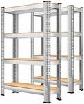 MASKO Schwerlastregale 160 x 80 x 40 cm 4 B&ouml;den 700 kg Silber 2er Set